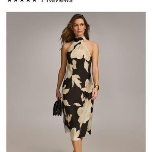 Donna Karan Floral Midi Dress